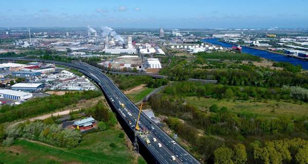 Aerial view of the A19