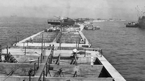Mulberry Harbour - photographs courtesy of the Imperial War Museum