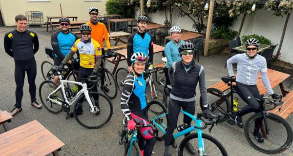 Group preparing to begin the ride