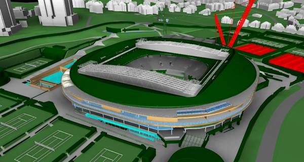 Aerial BIM of Wimbledon No 1 Court 