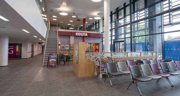 Bright and airy café within Chase Farm Hospital