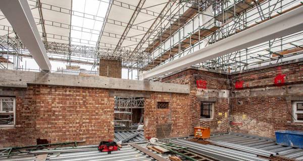 The roof of the Inner Temple building in preparation for reconstruction