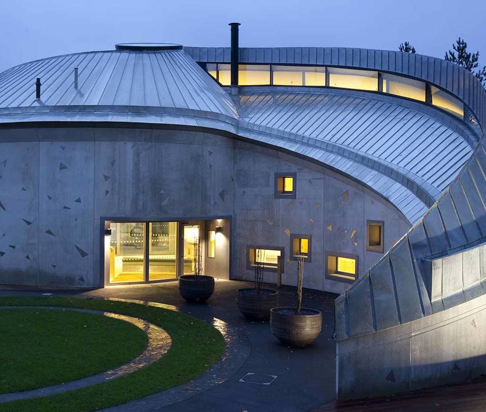 Exterior view of Maggies Centre Swansea At Twilight