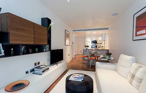 Interior of one of the luxury apartments in Milton Court