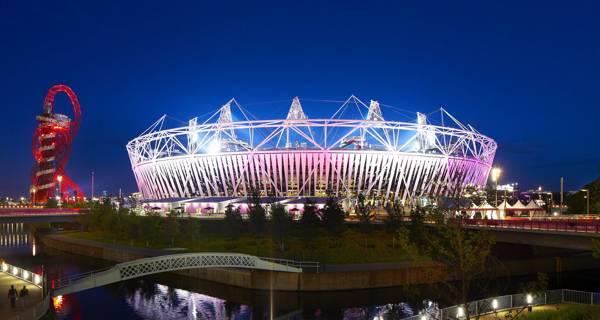 London Olympic Stadium and ArcelorMittal Orbit Tower at Night