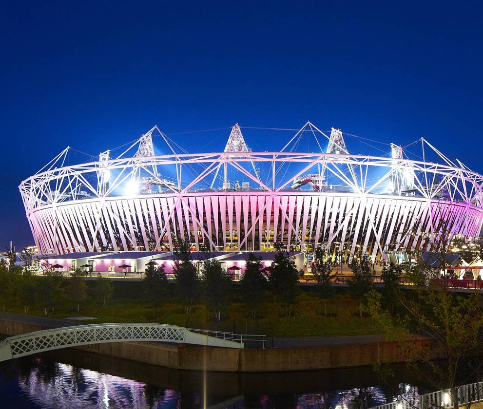 London Olympic Stadium and ArcelorMittal Orbit Tower at Night