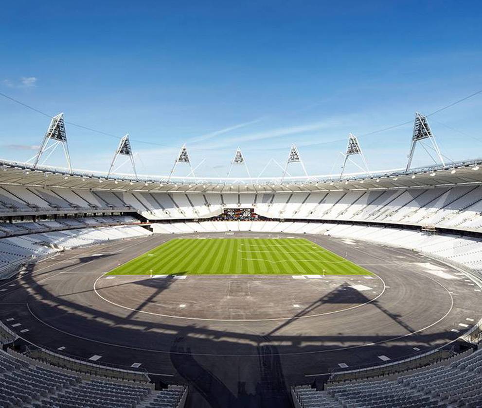 Inside view of the Olympic Stadium showing the 80,000-seat configuration