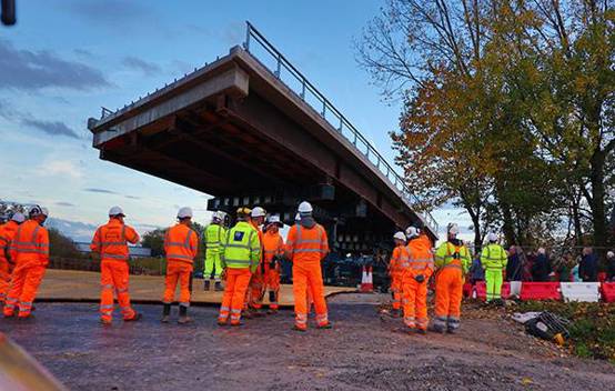 A533 bridge lifted into place