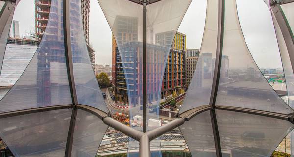 Close-up view of the New London Embassy’s facade