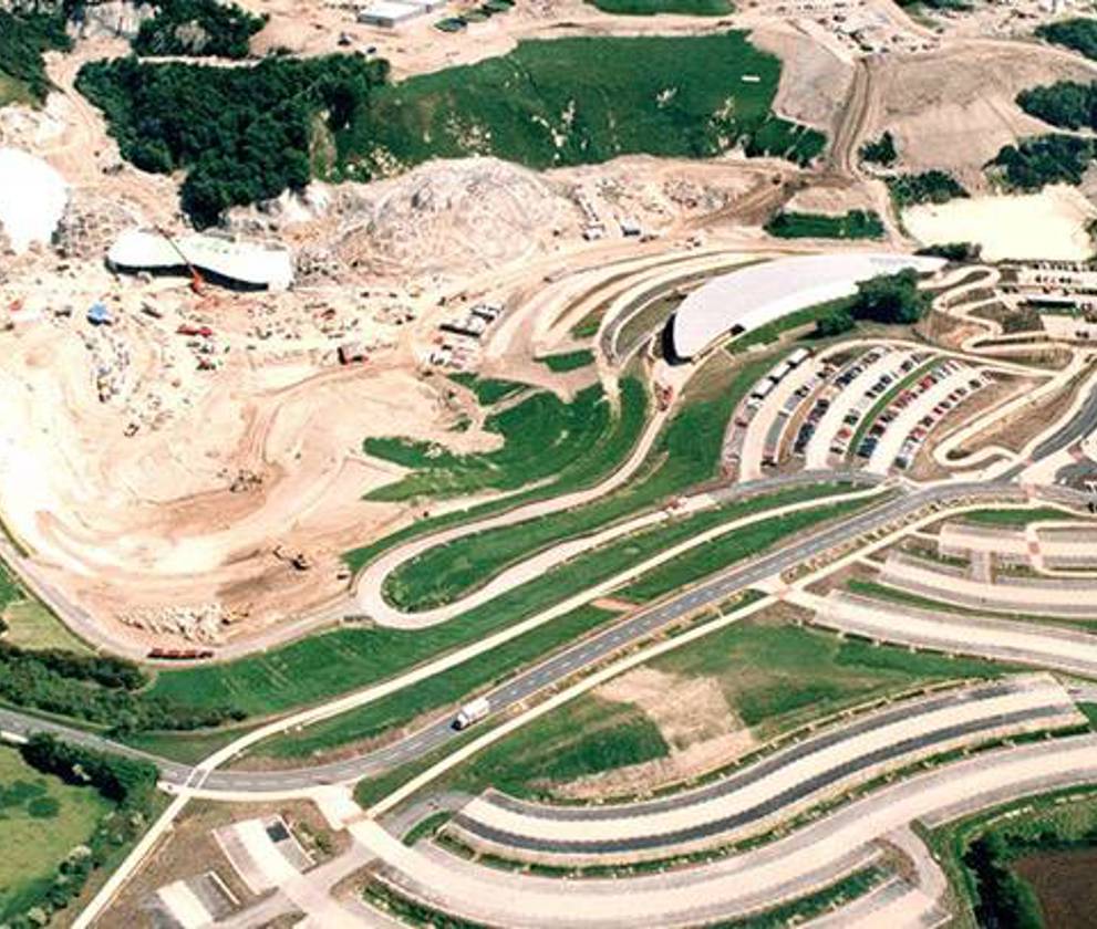 Aerial of the ground works at the disused clay pit