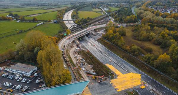 A533 Bridge Replacement Runcorn aerial perspective of the bridge