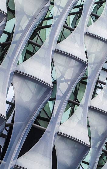 Close-up view of the New London Embassy’s facade