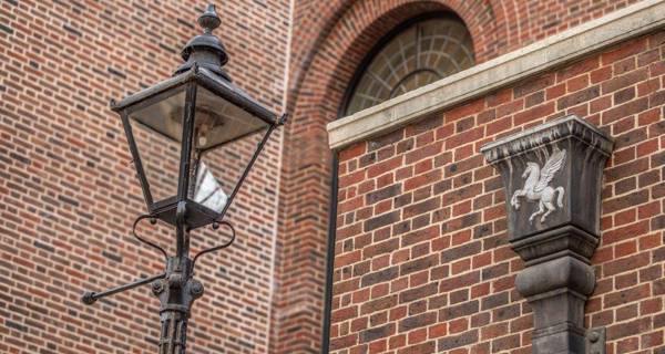 Detailed lamp post at Inner Temple