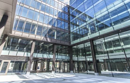 Exterior view of the newly redeveloped London Fruit & Wool Exchange