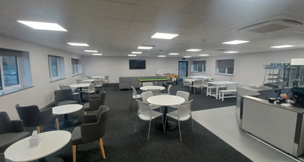 Servery area in the common room, designed to offer refreshments to students.