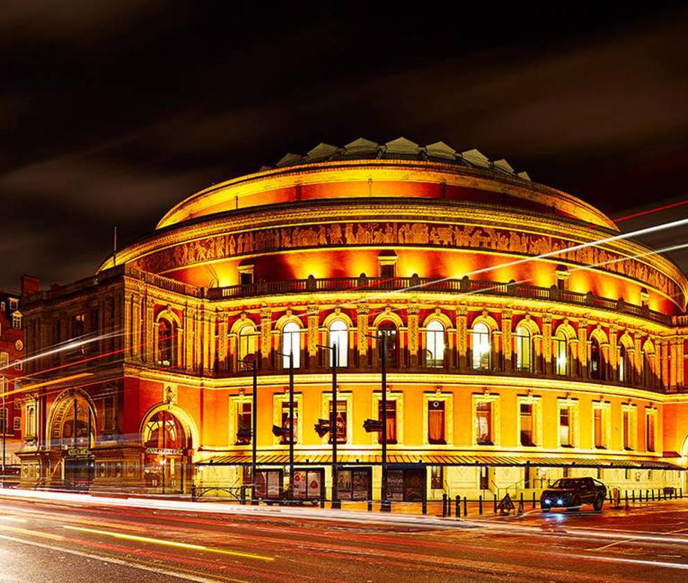 Royal Albert Hall exterior at night