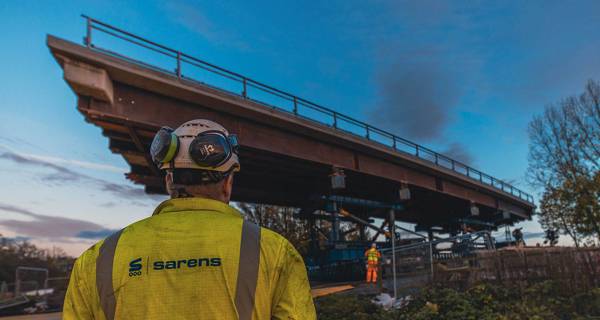 A close-up view of Sarens Construction worker