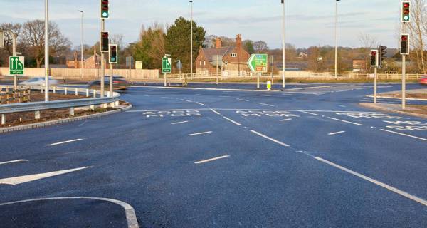 The completed new link roads at Junction 19, demonstrating improved connectivity