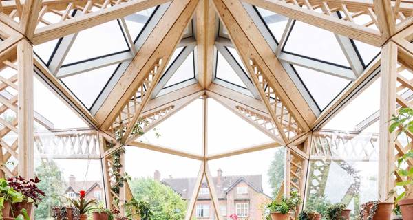 Large windows overlooking the garden.