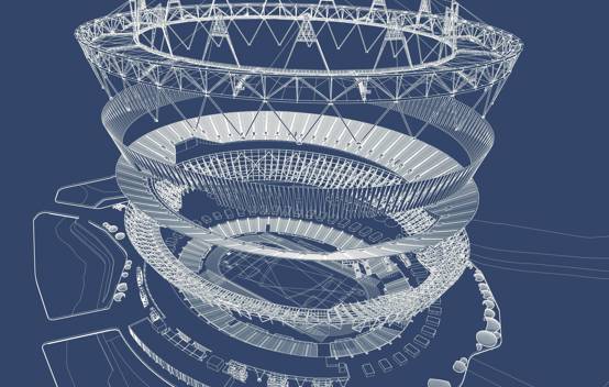 Blueprint of the Olympic Stadium