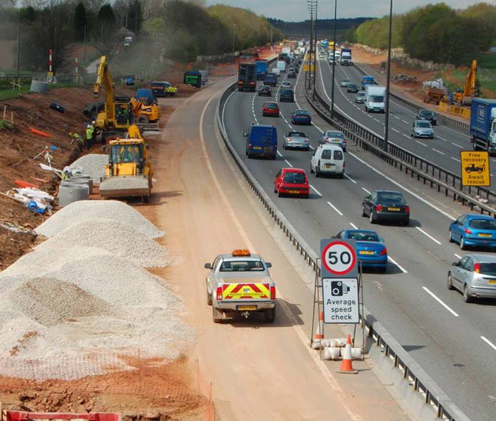 Traffic management in action on the M1, ensuring safe and smooth traffic flow