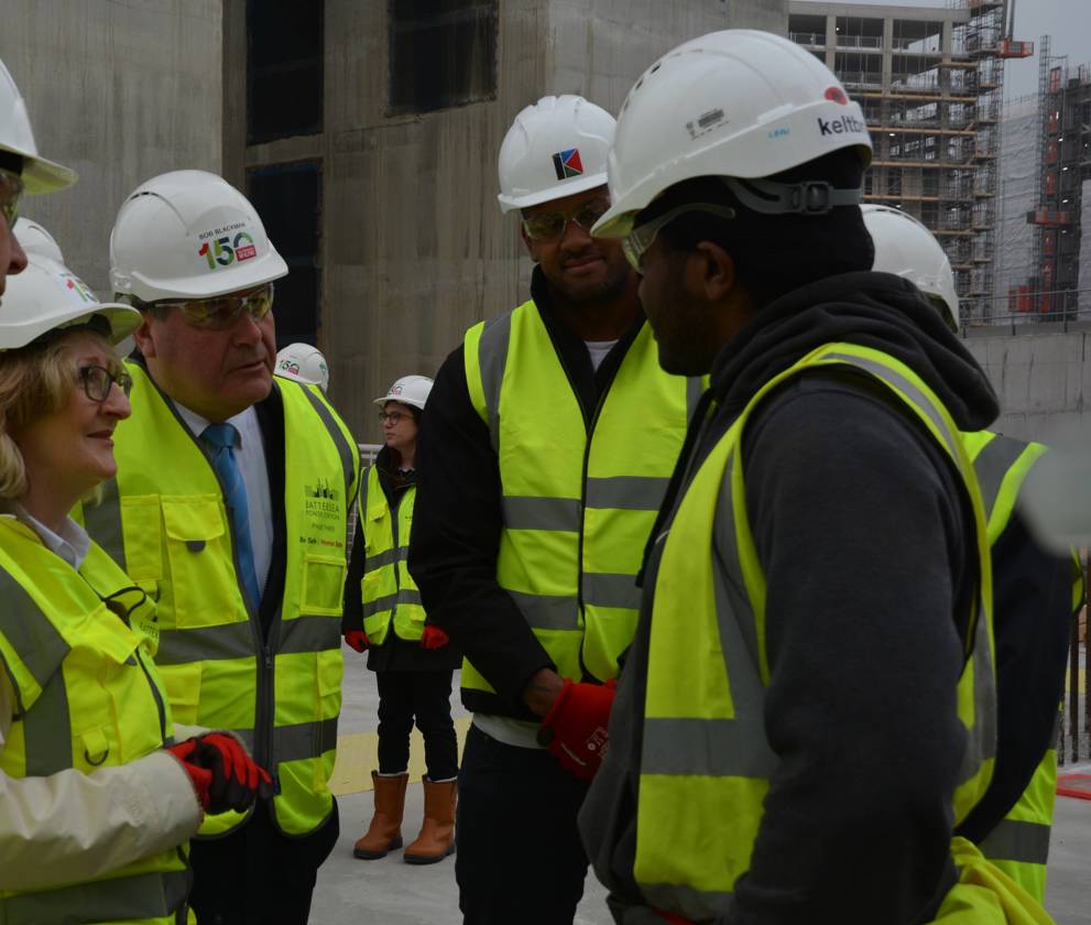 Mary Robinson MP and Bob Blackman MP meet a group of apprentices.