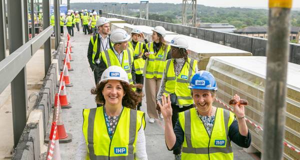 tour of the site during topping out