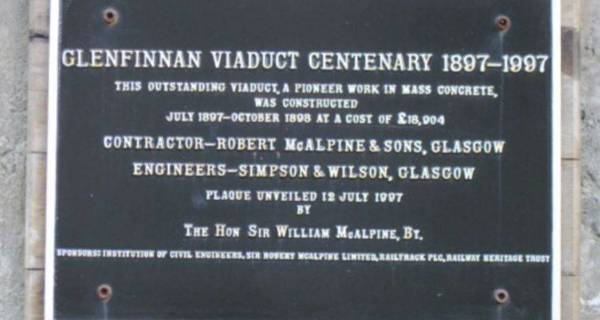 Glenfinnan Viaduct plaque