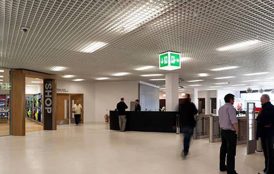 The main entrance lobby of the Emirates Arena