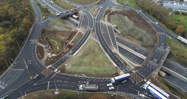 Aerial View of M6 Junction 19 Improvement