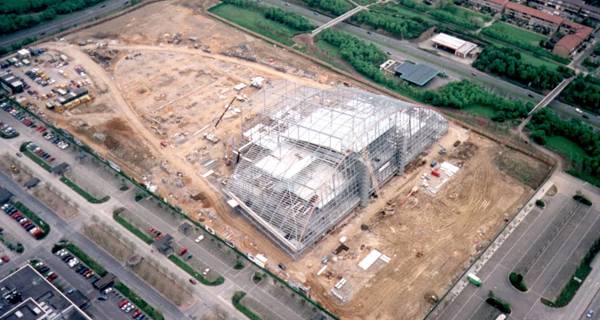 Aerial view of Xscape construction site