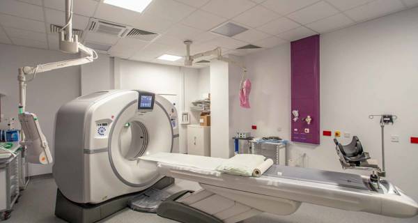 Interior view of the radiology department at Chase Farm Hospital, showcasing state-of-the-art MRI and CT scanners