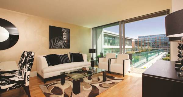 Interior view of a luxury apartment lounge at Highbury Square