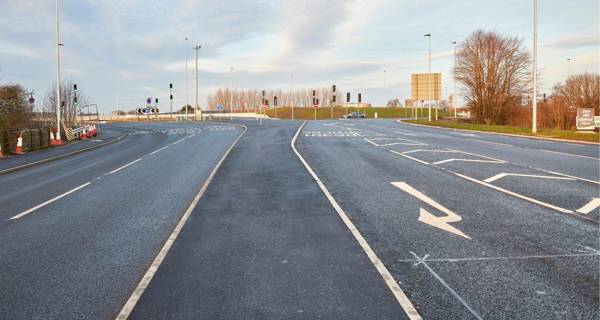 The completed new link roads at Junction 19, demonstrating improved connectivity