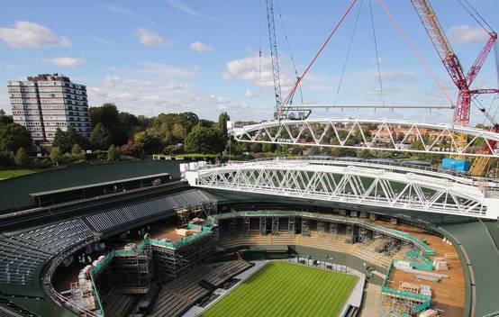 Aerial shot of Wimbledon No.1 Court 