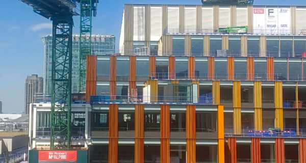 Last cladding panel installation at 1 Broadgate