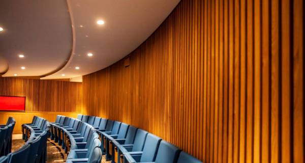 Adaptable seating and disability access features in the newly constructed auditorium at Inner Temple