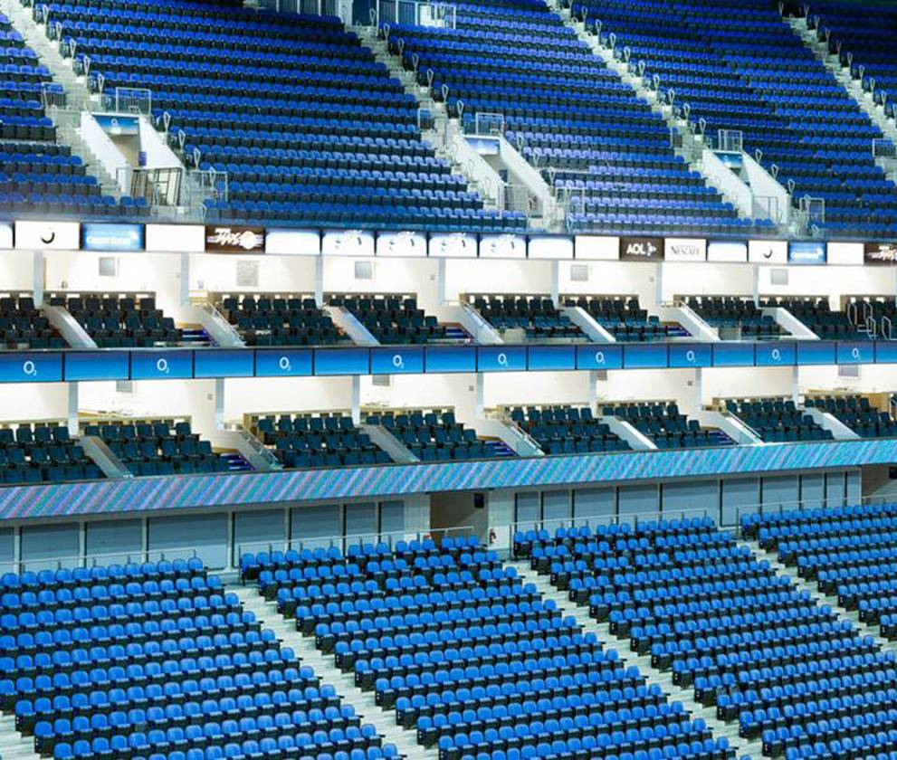 Blue seats at  O2 Arena