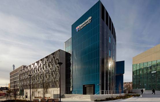 Exterior view of the Frederick Douglass Centre showcasing its standout geometric facade