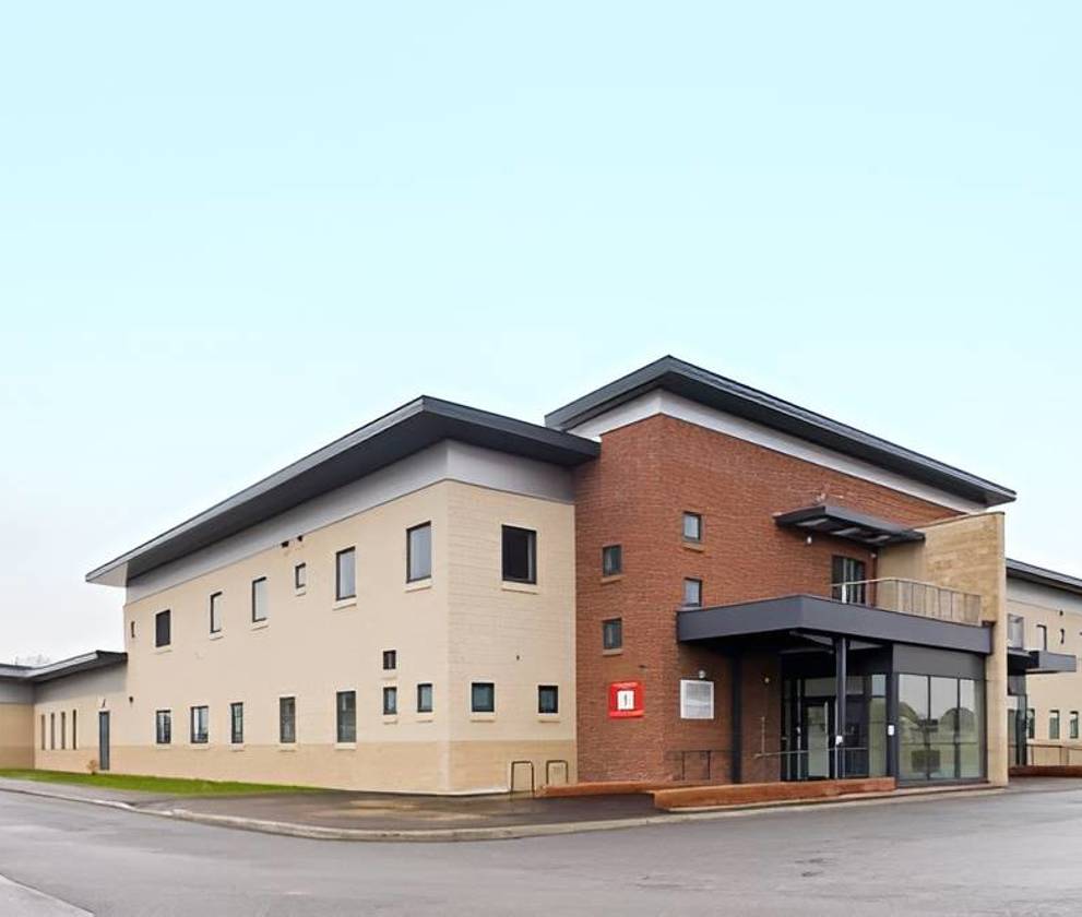 Rows of newly constructed modular accommodation blocks at Colchester Garrison